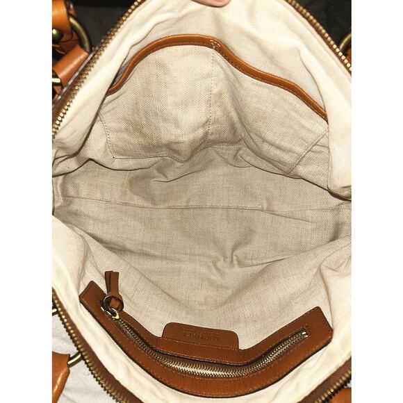 Michael Kors Tan Leather Satchel w/ Gold Studs & Fringe Authenticated - Picture 6 of 11